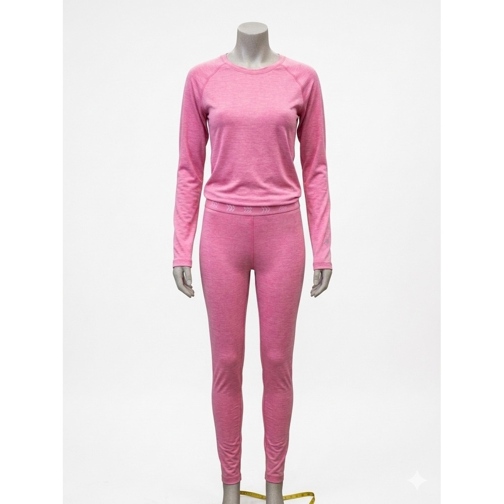All in Motion Base Layer Set Kids XL 14/16 Pink Good Thumbhole Heathered
